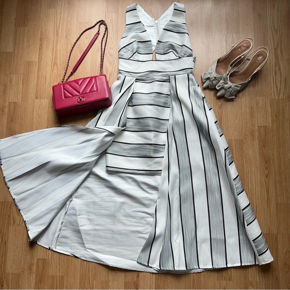 Australian brand Sheike black/white stripped high-low dress - Picture 2 of 8